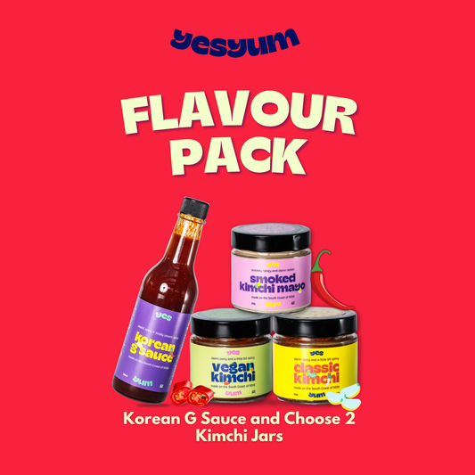 YesYum Flavour Pack – Korean G Sauce + 2 Kimchi Jars (Build Your Bundle)