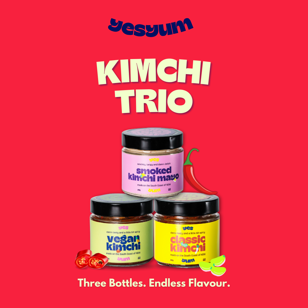 YesYum Kimchi Trio – Classic Kimchi, Vegan Kimchi & Smoked Kimchi Mayo