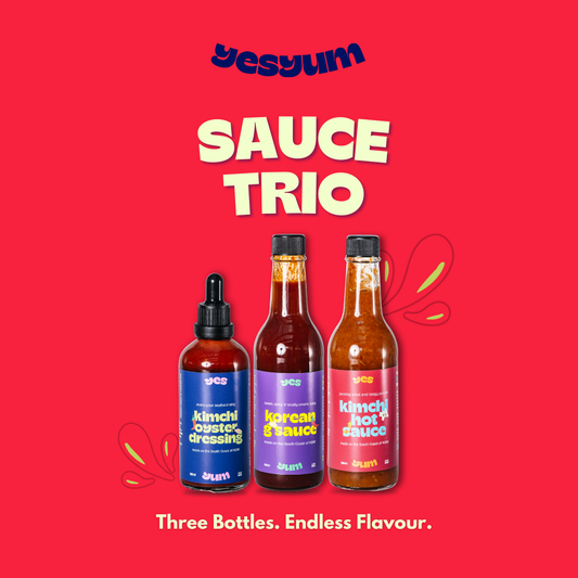 YesYum Sauce Trio – Korean G Sauce, Kimchi Hot Sauce & Kimchi Oyster Sauce